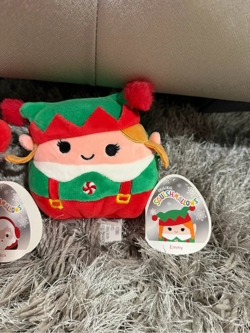 Squishmallows Red and Green Holiday Santa & Elf Plush Set
